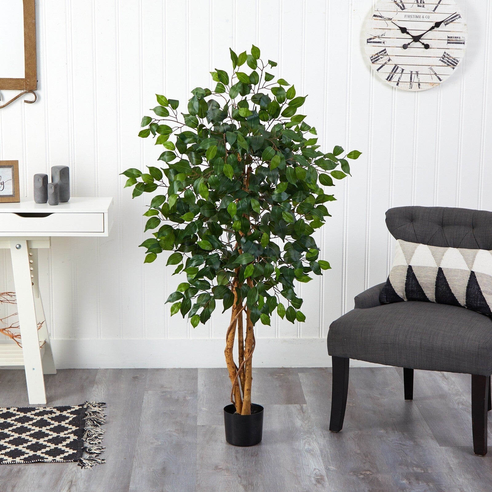 4’ Ficus Artificial Tree with Natural Trunks Home Decor